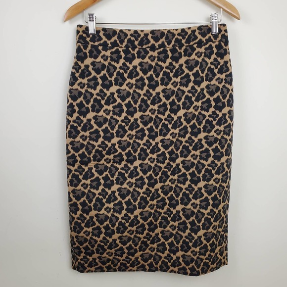 TALBOTS | LEOPARD ANIMAL PRINT TEXTURED CAREER PENCIL SKIRT WOMEN'S SIZE 6 - Picture 4 of 15
